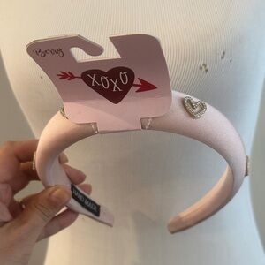 Pink Headband with Heart Accents